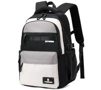 Amythe Schulrucksack Teenager Jungen, 2025 Rucksack Schule Oberstufe Gymnasium Schulranzen Wasserabweisend für 15.6" Laptop, Schultasche Casual-Schwarz