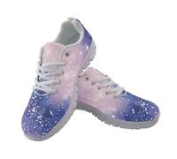 Amzbeauty Damen-Sneaker, Laufen, Walking, Tennis, Freizeit, Fitnessstudio, athletisch, Fitness, Sportschuhe, modische Sneaker, geringes Gewicht, Aquarell, Galaxie, Rosa, Violett, 37.5 EU