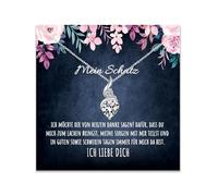 An meinen Schatz Halskette 925S Kette mit 1ct Moissanit & personalisierter Karte Geschenk Box für Damen Frau Freundin Verlobte für Sie zum Geburtstag Weihnachten Hochzeit (Herz V3 | LED Box | V5)