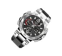 Analoge Digitaluhr für Herren, elegantes leuchtendes Display, 24 x 4,8 cm, Premium-Gehäusedesign, wasserdichter Sport-Chronograph, hochwertige Edelstahl-Legierung, für Business und tägliches Pendeln