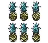 Ananas-Aufnäher zum Aufbügeln, 6 Stück, gestickte Obst-Applikationen, dekorative Aufnäher, Kinder-Aufnäher, bestickter Aufnäher für Kleidung, Jacke