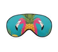 Ananas-Flamingo-Augenmaske für Damen und Herren, atmungsaktive und verstellbare Augenabdeckung, ultraweiche Schlafmaske, leichte Reise-Augenbinde für Flugzeug, Nickerchen, Nachtschlaf