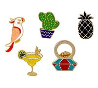 Ananas Papagei Kaktus Cocktail Diamant Anstecknadel Anstecker Pins Metall Brosche 5 Stück Set