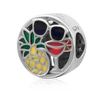 Ananas-Sonnenbrille, Weinbecher-Anhänger, 925er-Sterlingsilber, Sommer-Charm-Anhänger, Jahrestag, Charm für Pandora-Charms-Armband