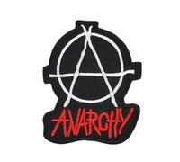 Anarchy Aufnäher zum aufbügeln oder aufnähen Bügelbild Aufbügler für Kleidung gestickter Bügelpatch Applikation Punk Anarchie Patch Größe 5,8 x 7,2 cm