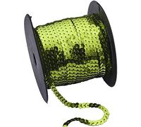 Anawakia Paillettenband 90 m Farbiges Pailletten Band 6 mm Breites Bortenband Glänzende Paillettenbänder für DIY Handwerk Bastelprojekte Tanzbekleidungen Armband Dekorationen (Hellgrün)