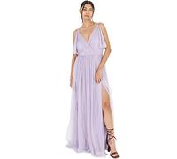 Anaya with Love Damen Dress Maxi Short Sleeve Cami V Neckline Long Length Empire Waist, Moody Lilac,40