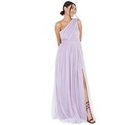 Anaya with Love Damen Womens Ladies Maxi One Cold Shoulder Dress with Slit Split Sleeveless Prom Wedding Guest Bridesmaid Ball Evening Gown Kleid, Dusty Lilac, 38
