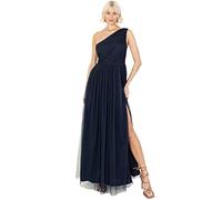 Anaya with Love Damen Womens Ladies Maxi One Cold Shoulder Dress with Slit Split Sleeveless Prom Wedding Guest Bridesmaid Ball Evening Gown Kleid, Navy Blue, 36 EU
