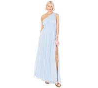Anaya with Love Damen Womens Ladies Maxi One Cold Shoulder Dress with Slit Split Sleeveless Prom Wedding Guest Bridesmaid Ball Evening Gown Kleid, Light Blue, 46