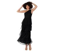 Anaya with Love Damen Women's Midaxi Dress Ladies One Shoulder Sleeveless Tiered Skirt for Wedding Guest Bridesmaid Evening Occasion Ball Gown Kleid, Black,