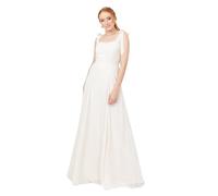 Anaya with Love Women's Maxi Dress Ladies Sleeveless Square Neck Bow Tie Straps A-line Floral Shirred Back Bridesmaid Wedding Guest Prom Elfenbein 38