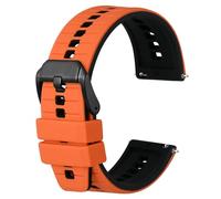 ANBEER Silikon Uhrenarmbänder, 22mm Quick Release Gummi Uhrenarmband für Männer Frauen,Orange&Schwarz mit schwarzer Schnalle