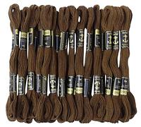 ANCHOR Hand Cross Stitch Stranded Baumwolle Stickgarn Floss Packung mit 25 Skeins-Brown
