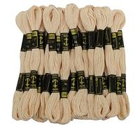 ANCHOR Hand Cross Stitch Stranded Baumwolle Stickgarn Floss Packung mit 25 Skeins-Off-White