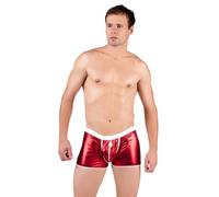 Andalea Glänzender, roter Herren Boxershort/dehnbarer Herren Wetlook Short Slip (L/XL)