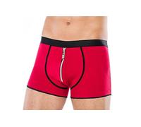Andalea Herren Boxershorts in rot mit Reißverschluss Männer Shorts (XXL/XXXL)