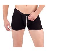 Andalea Herren Boxershorts in schwarz mit Reißverschluss Männer Shorts (XXL/XXXL)