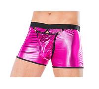 Andalea Men's Collection Herren Dessous Boxer-Shorts pink aus Wetlook Material mit Öffnung vorn und hinen Männer Shorts Unterwäsche Größe: L/XL