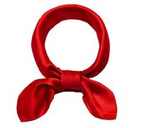 ANDANTINO Schal aus 100% echter Maulbeerseide, 53,3 x 53,3 cm, leichtes Halstuch für Damen und Herren, klein, quadratisch, digital bedruckt, Einfarbig: Rot, Medium