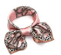 ANDANTINO Schal aus 100% echter Maulbeerseide, 53 x 53 cm, leichtes Halstuch, für Damen und Herren, klein, quadratisch, Digitaldruck, pink leopard, 38