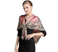 ANDANTINO Schal aus 100% Seide, 109,2 cm, groß, quadratisch, leicht, Kopftuch und Schal, für Damen, mit Geschenkverpackung, Leopardenmuster - Rosa, Large