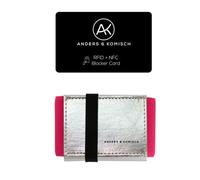 ANDERS & KOMISCH Kleiner Geldbeutel mit RFID- & NFC Schutz Karte - A&K MINI Portemonnaie Silber silver