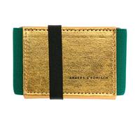 Anders & Komisch Kleines Portemonnaie Damen mit Münzfach - Slim Wallet Frauen - Mini-Geldbeutel aus Deutschland Leicht, kompakt, hochwertig - Gold/Grün 9x5,5 cm