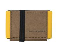 ANDERS & KOMISCH Mini Portemonnaie mit Münzfach „A&K MINI“ slim wallet Braun gelb