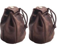 ANDERS Lederbeutel Tabakbeutel Tabaktasche Schmuckbeutel Schnürbare Mittelalter Beutel Zugbeutel aus ECHT-Leder (Packung mit 2)