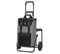 ANDERSEN Einkaufstrolley - Komfort Shopper Senta 2.0 grau 49 L Einkaufswagen, stilvoll, wasserabweisend, klappbar, mit Sitz, multifunktional