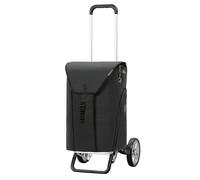 ANDERSEN Einkaufstrolley - Alu Star Shopper Oli.P 3.0 schwarz | sehr leicht, höhenverstellbar, klein zusammenlegbar, bis 40 kg - Tasche mit Thermofach, Rucksackfunktion, Fronttasche, 50 L