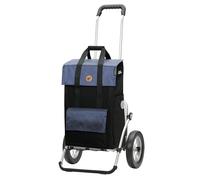 Andersen Einkaufstrolley - klappbar - 43 Liter - mit Kühlfach - Aufhängung für Einkaufswagen - belastbar 50 kg - Aluminium - Trolley - Metallspeichen-Rad Ø 25 cm - Royal Shopper Vektor blau