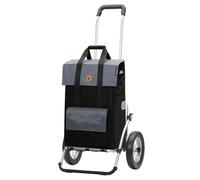 Andersen Einkaufstrolley - klappbar - 43 Liter - mit Kühlfach - Aufhängung für Einkaufswagen - belastbar 50 kg - Aluminium - Trolley - Metallspeichen-Rad Ø 25 cm - Royal Shopper Vektor grau