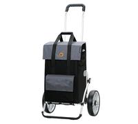 Andersen Einkaufstrolley - klappbar - 43 Liter - mit Kühlfach - Aufhängung für Einkaufswagen - belastbar 50 kg - Aluminium - Trolley - Kugellager-Rad Ø 25 cm - Royal Shopper Vektor grau