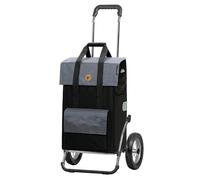 Andersen Einkaufstrolley - klappbar - 43 Liter - mit Kühlfach - belastbar 60 kg - Stahlgestell - Trolley - Metallspeichen-Rad Ø 25 cm - Royal Shopper Steel Vektor grau