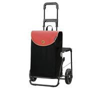 Andersen Einkaufstrolley - klappbar - 44 Liter - Mit Klappsitz bis 120 kg - höhenverstellbar - belastbar 50 kg - Stahlgestell - Trolley - Komfort Shopper Lova Koralle