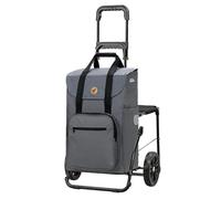 Andersen Einkaufstrolley - klappbar - 45 Liter - Mit Klappsitz bis 120 kg - höhenverstellbar - mit Kühlfach - belastbar 50 kg - Stahlgestell - Trolley - Komfort Shopper Wismar silbergr.