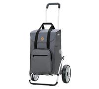 Andersen Einkaufstrolley - klappbar - 45 Liter - mit Kühlfach - Aufhängung für Einkaufswagen - belastbar 50 kg - Aluminium - Trolley - Kugellager-Rad Ø 25 cm - Royal Shopper Wismar Silbergrau