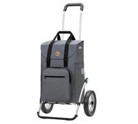 Andersen Einkaufstrolley - klappbar - 45 Liter - mit Kühlfach - Aufhängung für Einkaufswagen - belastbar 50 kg - Aluminium - Trolley - Metallspeichen-Rad Ø 25 cm - Royal Shopper Wismar Silbergrau