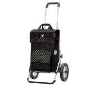 Andersen Einkaufstrolley - klappbar - 50 Liter - Aufhängung für Einkaufswagen - belastbar 50 kg - Aluminium - Trolley - Metallspeichen-Rad Ø 25 cm - Royal Shopper Polly schwarz