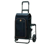 Andersen Einkaufstrolley - klappbar - 61 Liter - mit Klappsitz bis 120 kg - mit Kühlfach - belastbar 50 kg - Stahlgestell - Trolley - Komfort Shopper Folke schwarz