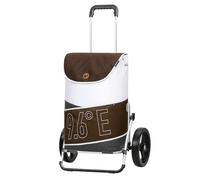 Andersen Einkaufstrolley - klappbar - 61 Liter - mit Kühlfach - Aufhängung für Einkaufswagen - belastbar 50 kg - Aluminium - Trolley - 3-Speichen-Rad Ø 25 cm - Cargo Shopper XXL Loke braun