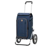 Andersen Einkaufstrolley - klappbar - 61 Liter - mit Kühlfach - Aufhängung für Einkaufswagen - belastbar 50 kg - Aluminium - Trolley - Metallspeichen-Rad Ø 25 cm - Royal Shopper Folke blau