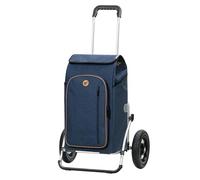 Andersen Einkaufstrolley - klappbar - 61 Liter - mit Kühlfach - Aufhängung für Einkaufswagen - belastbar 50 kg - Aluminium - Trolley - Luft-Rad Ø 25 cm - Cargo Shopper XXL Folke blau