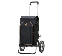 Andersen Einkaufstrolley - klappbar - 61 Liter - mit Kühlfach - Aufhängung für Einkaufswagen - belastbar 50 kg - Aluminium - Trolley - Metallspeichen-Rad Ø 25 cm - Royal Shopper Folke schwarz