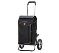 Andersen Einkaufstrolley - klappbar - 61 Liter - mit Kühlfach - belastbar 60 kg - Stahlgestell - Trolley - Metallspeichen-Rad Ø 25 cm - Royal Shopper Folke schwarz