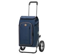 Andersen Einkaufstrolley - klappbar - 61 Liter - mit Kühlfach - belastbar 60 kg - Stahlgestell - Trolley - Metallspeichen-Rad Ø 25 cm - Royal Shopper Folke blau