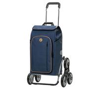 Andersen Einkaufstrolley - klappbar - 61 Liter - Treppensteiger - mit Kühlfach - belastbar 60 kg - Stahlgestell - Trolley - Rad Ø 3 x 13 cm - Royal Shopper Steel Folke blau