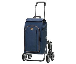 Andersen Einkaufstrolley - klappbar - 61 Liter - Treppensteiger - mit Kühlfach - belastbar 60 kg - Stahlgestell - Trolley - Rad Ø 3 x 13 cm - Royal Shopper Steel Folke blau